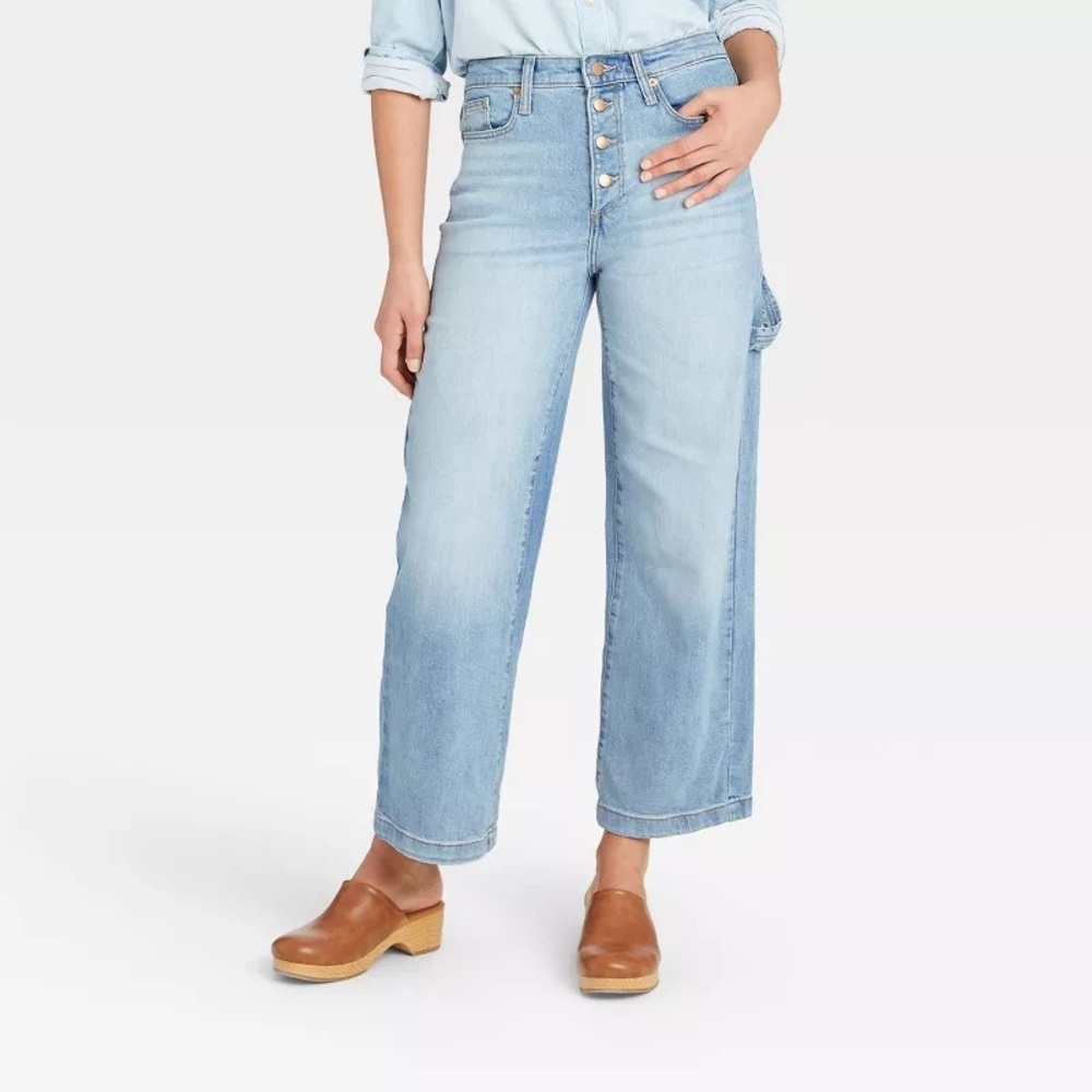 Universal Thread High Waist‎ Wide Leg Carpenter Jeans 12
